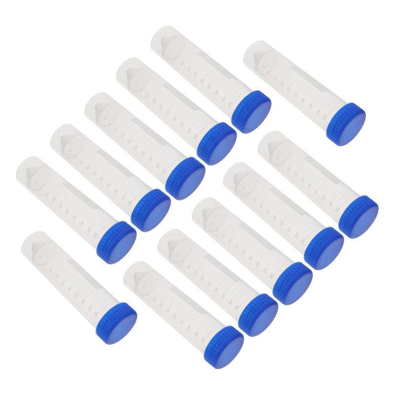 50pcs 50ml Plastic Test Tubes with Screw Caps Leak Resistant Graduated Marks for Lab Storage - Image 1